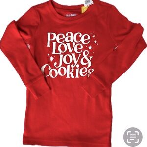 NWT Christmas long sleeve tee for kids ribbed cuff sleeve